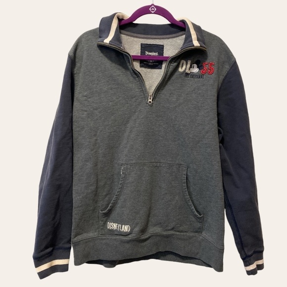 Disney Other - Men’s Disneyland “DL 55 The Original” fleece pullover w/quarter-zip front